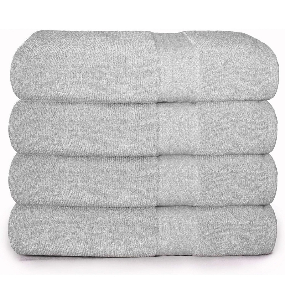 New Premium Cotton 4 Pack Bath Towel Set - 100% Pure Cotton - 4 Bath Towels